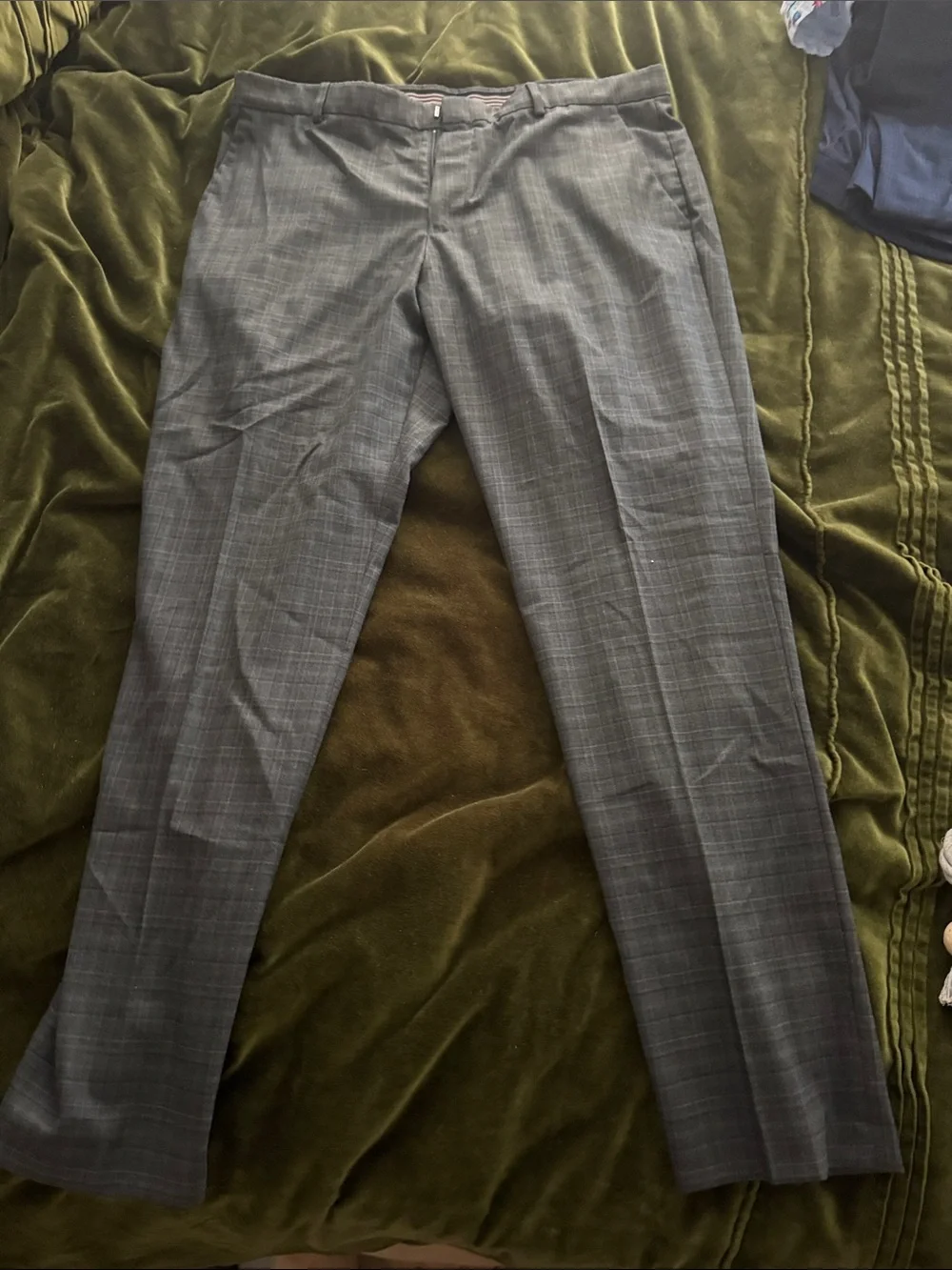 Perry Ellis Gray Plaid Dress Pants 36x30